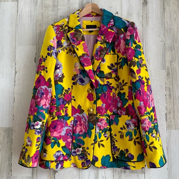 J. Crew Jackets & Blazers - J. Crew Collection Ratti Floral Print Wool Blazer Jacket Size 10